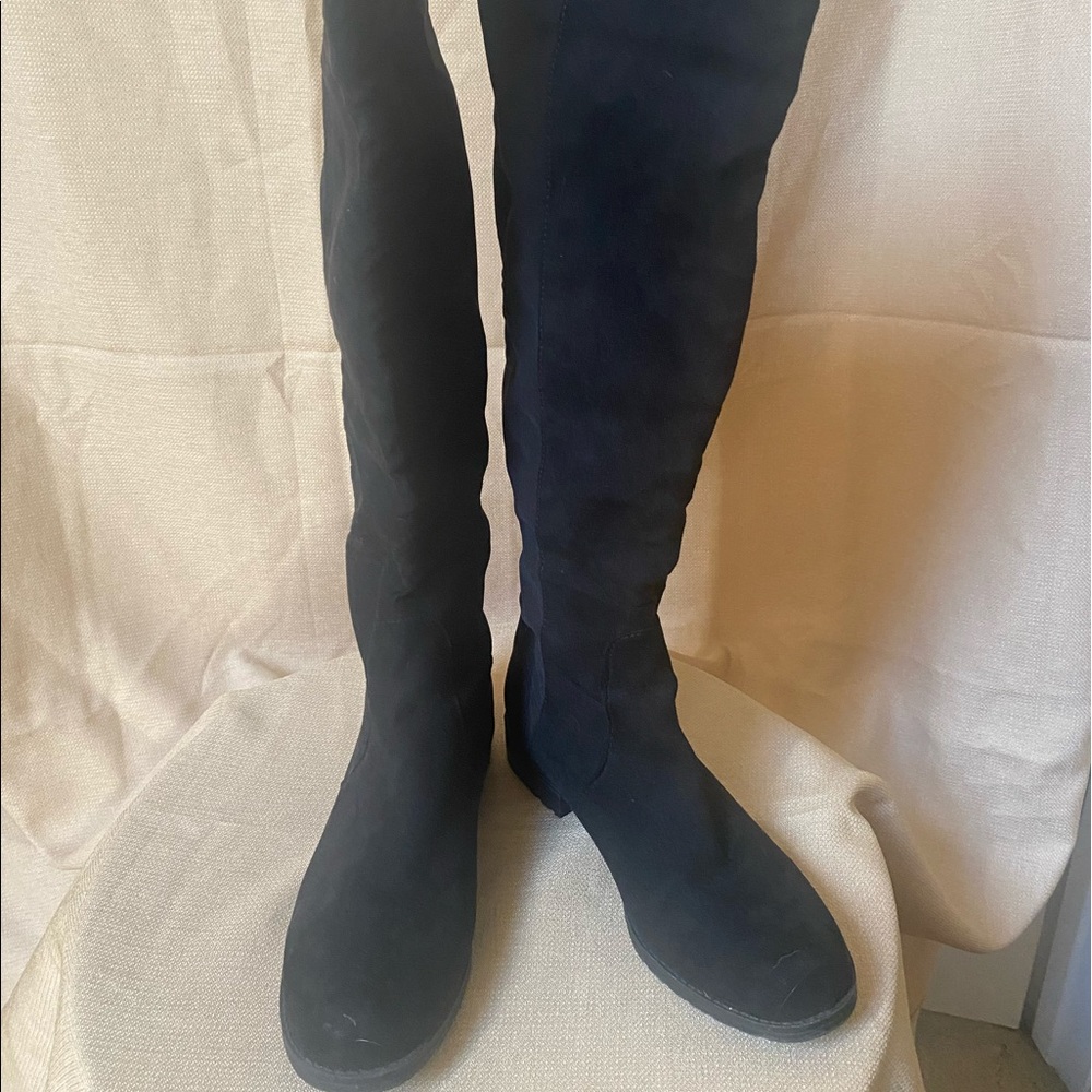 Boots faux suede knee high